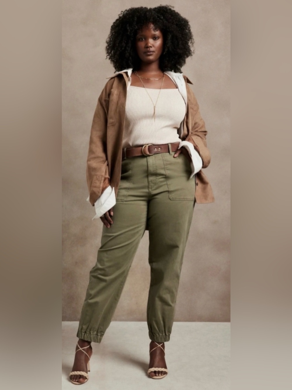 Banana Republic Olive Green Cropped Utility Pants